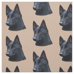 Black German Shepherd Dog Fabric