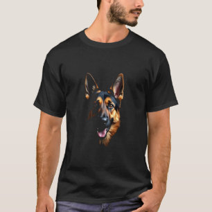 Black German Shepherd Dog German Shepherd Face T-Shirt