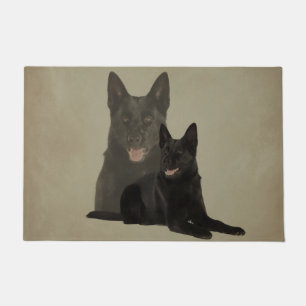 Black German Shepherd Dog - GSD Doormat