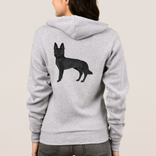 Black German Shepherd Dog Standing Illustration Hoodie