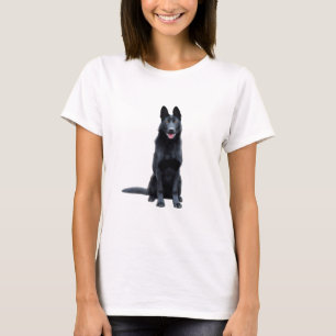 Black German Shepherd Dog Watercolor Art Painting T-Shirt