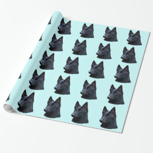 Black German Shepherd Dog Wrapping Paper