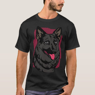 Black German Shepherd Face Artwork T-Shirt