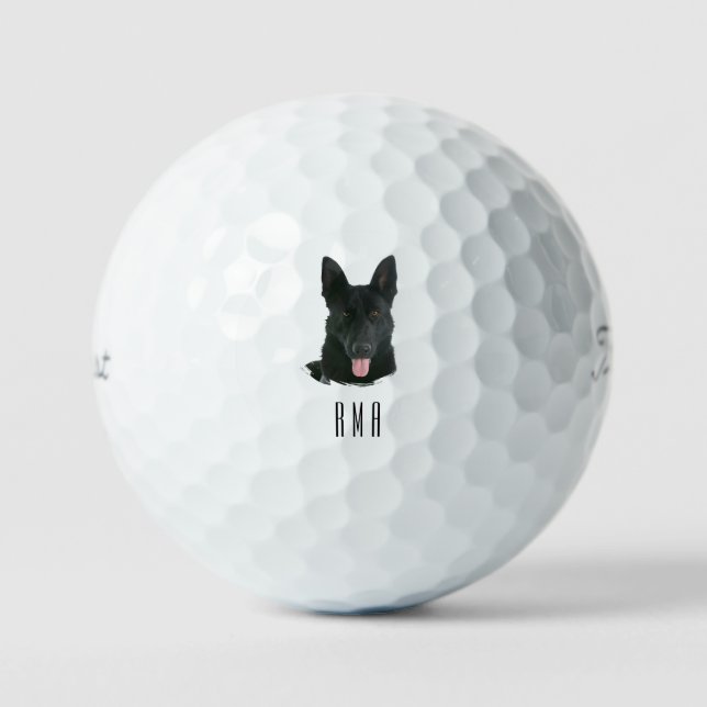 Black German Shepherd Golf Balls (Front)