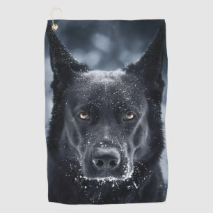 Black German Shepherd Golf Towel
