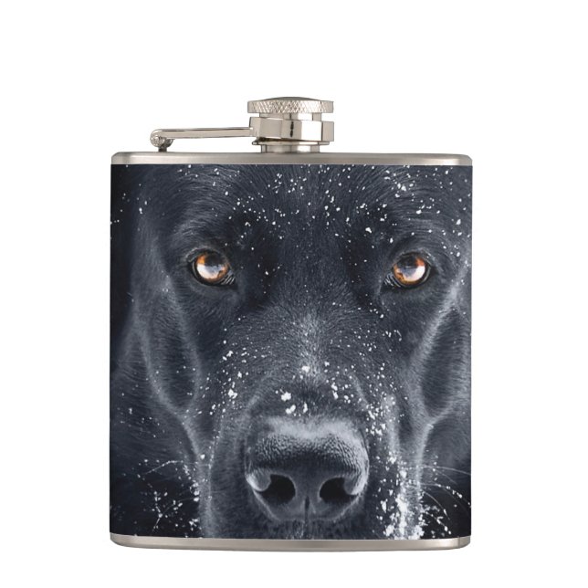 Black German Shepherd Hip Flask (Front)