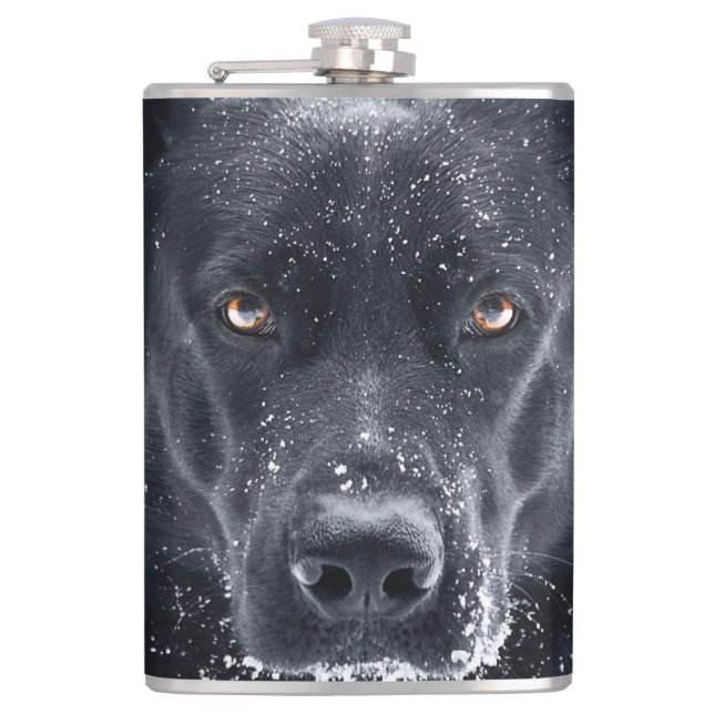 Black German Shepherd Hip Flask (Front)