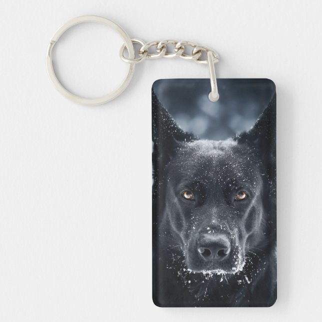 Black German Shepherd Key Ring (Front)