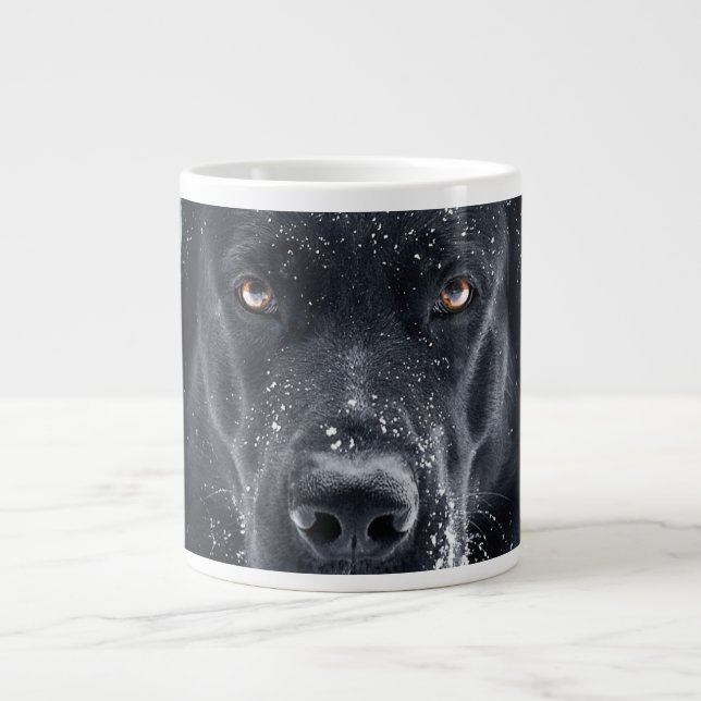 Black German Shepherd Large Coffee Mug (Front)