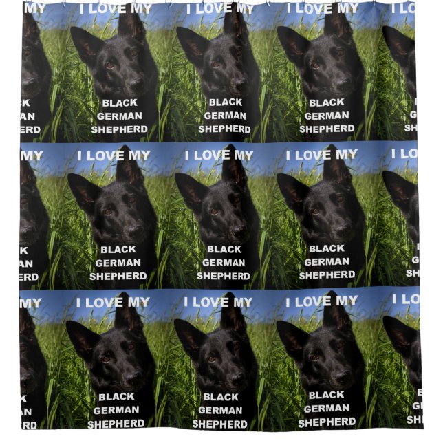black german shepherd love w pic shower curtain (Front)