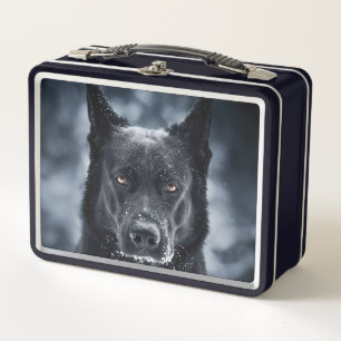 Black German Shepherd Metal Lunch Box