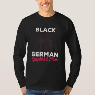 Black German Shepherd Mum Gsd Dog Artwork T-Shirt