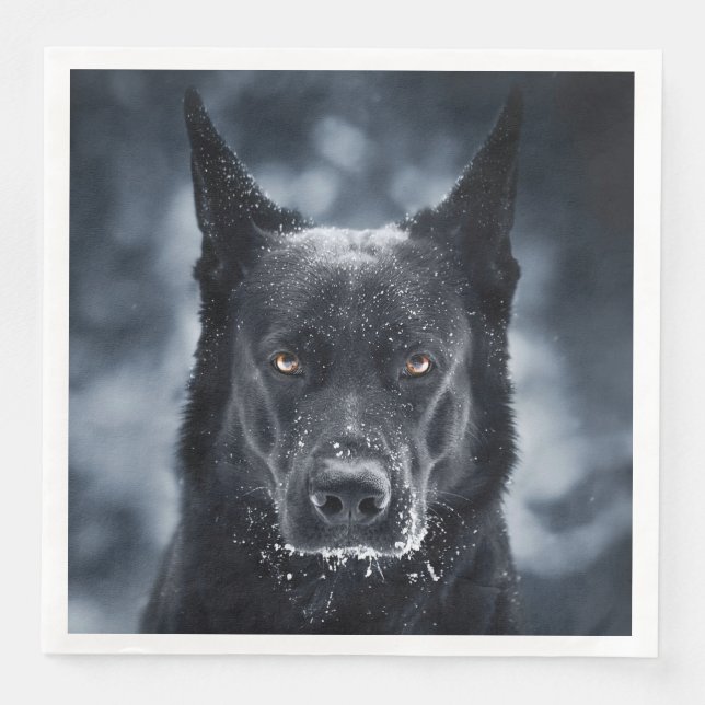 Black German Shepherd Napkin (Front)