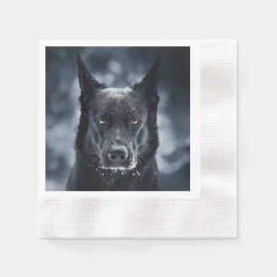 Black German Shepherd Napkin