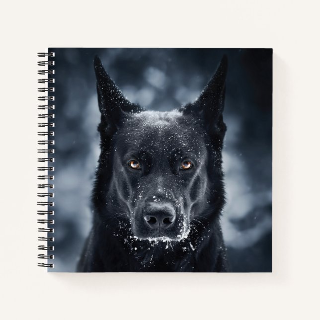 Black German Shepherd Notebook (Front)