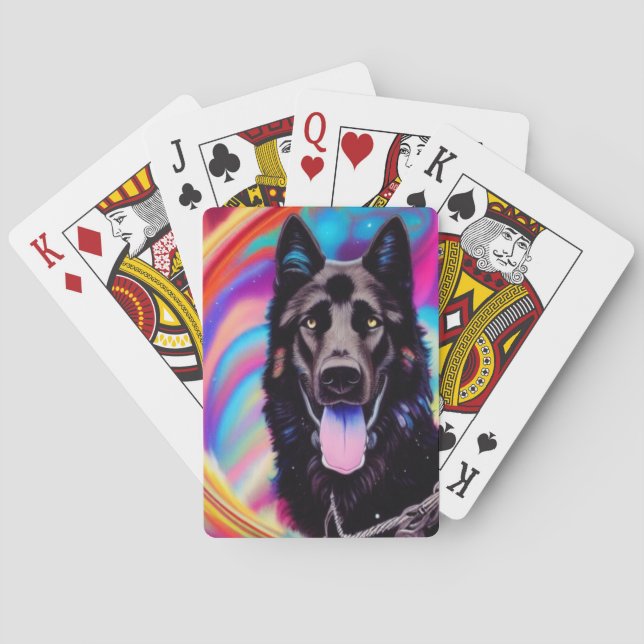 Black German Shepherd Playing Cards (Back)
