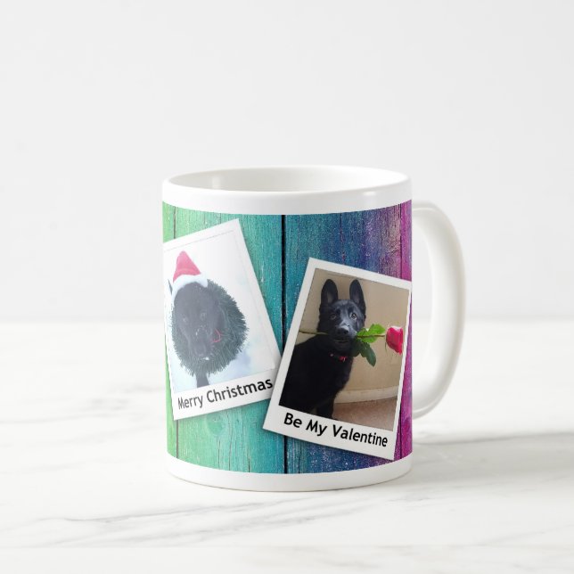 Black German Shepherd Puppy Winter Holiday Cl, ZKA Coffee Mug (Front Right)