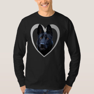 Black German Shepherd - Schäferhund Herz T-Shirt