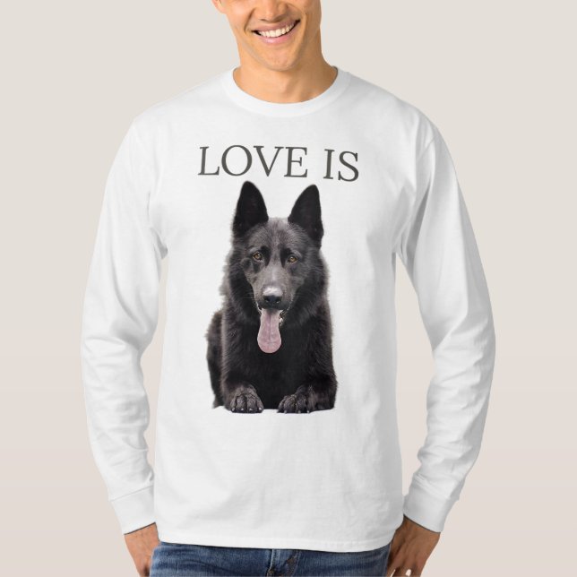 Black German Shepherd Shepard Dog Mum Dad Love T-Shirt (Front)