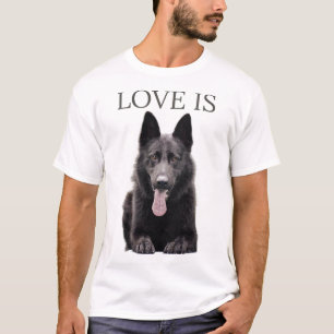 Black German Shepherd Shepard Dog Mum Dad Love T-Shirt