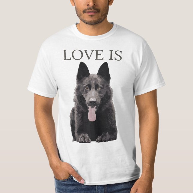 Black German Shepherd Shepard T Dog Mom Dad Love  T-Shirt (Front)
