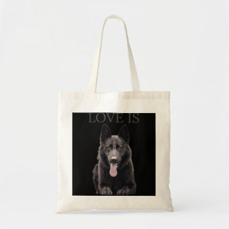 Black German Shepherd Shirt Shepard Dog Mum Dad L Tote Bag