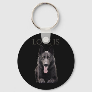 Black German Shepherd Shirt Shepard Key Ring