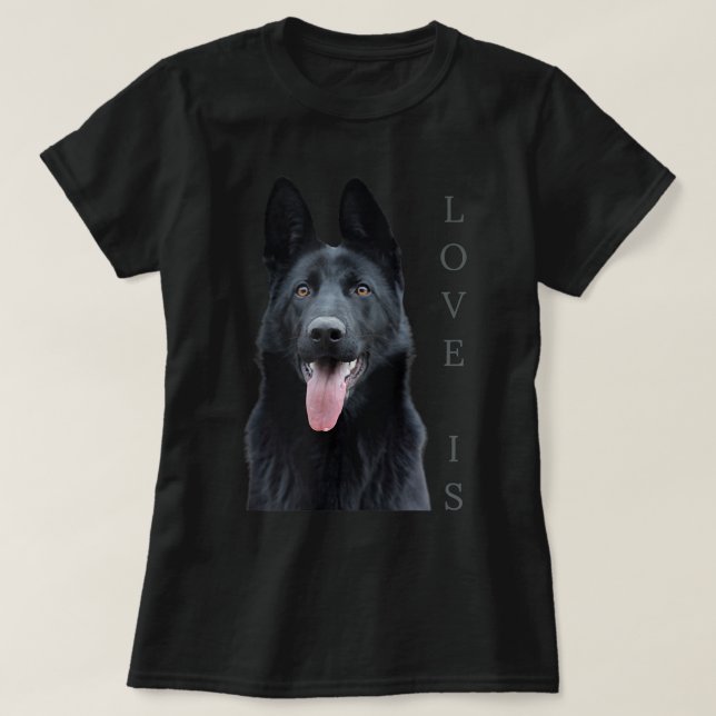 Black German Shepherd Shirt Shepard TShirt Dog Mum (Design Front)