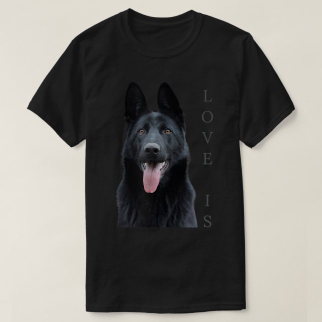 Black German Shepherd Shirt Shepard TShirt Dog Mum (Design Front)