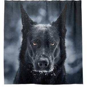 Black German Shepherd Shower Curtain