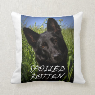 black german shepherd spoiled rotten cushion