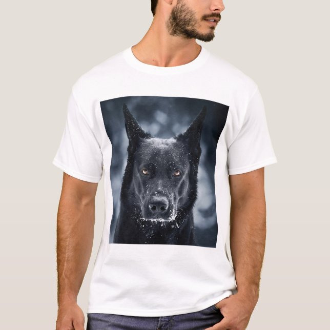 Black German Shepherd T-Shirt (Front)