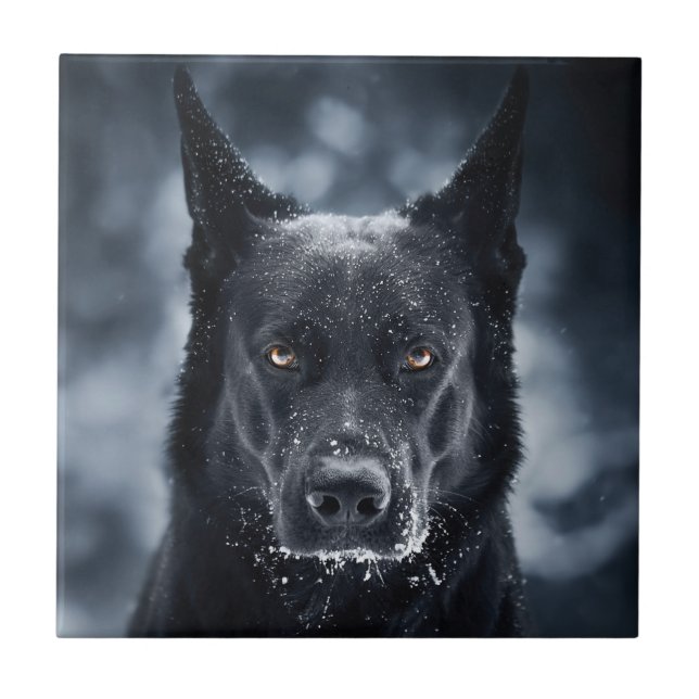 Black German Shepherd Tile (Front)