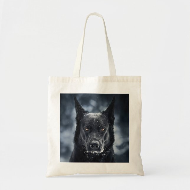 Black German Shepherd Tote Bag (Front)