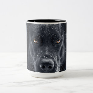 Black German Shepherd Two-Tone Coffee Mug