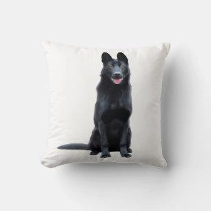 Black German Shepherd Water Colour Art Painting Cushion