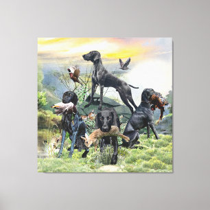 Black German Shorthaired Pointers Canvas Print