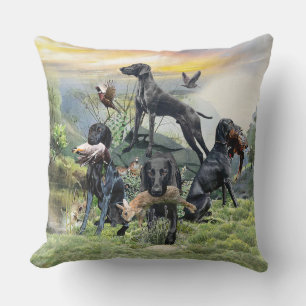 Black German Shorthaired Pointers Cushion