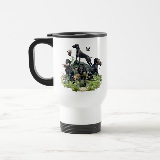 Black German Shorthaired Pointers    Travel Mug (Left)