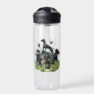 Black German Shorthaired Pointers Water Bottle