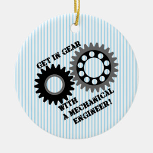 Black Get In Gear Ceramic Tree Decoration