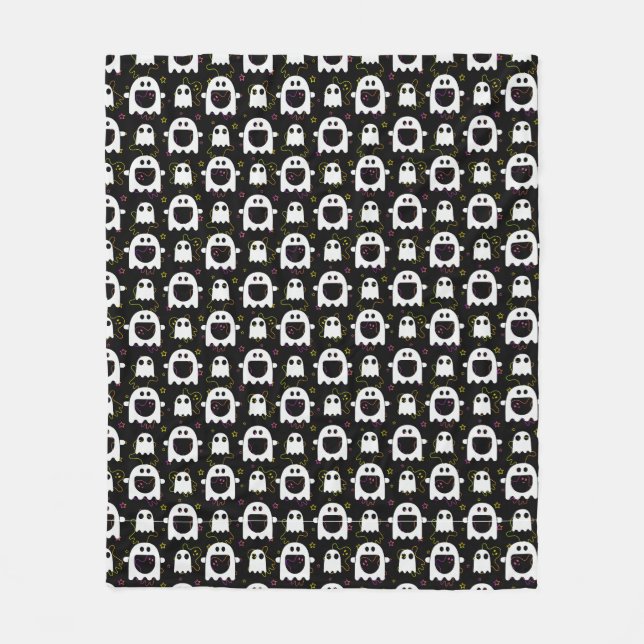 Black Ghost Fleece Blanket (Front)