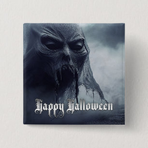 Black ghost in a hellish landscape - Halloween 15 Cm Square Badge