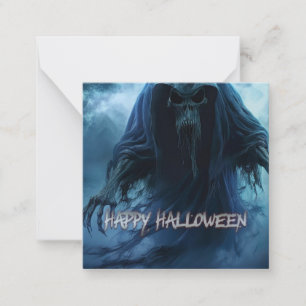 Black ghost in a hellish landscape - Halloween Card