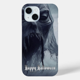 Black ghost in a hellish landscape - Halloween iPhone 15 Case