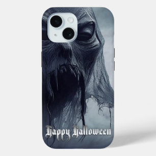 Black ghost in a hellish landscape - Halloween iPhone 15 Case