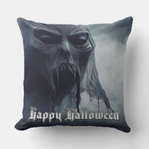 Black ghost in a hellish landscape - Halloween Cushion