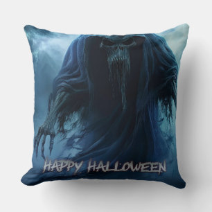 Black ghost in a hellish landscape - Halloween Cushion