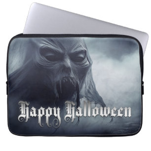 Black ghost in a hellish landscape - Halloween Laptop Sleeve