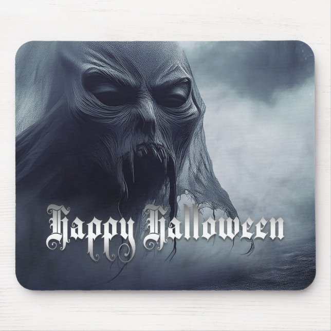 Black ghost in a hellish landscape - Halloween Mouse Mat (Front)